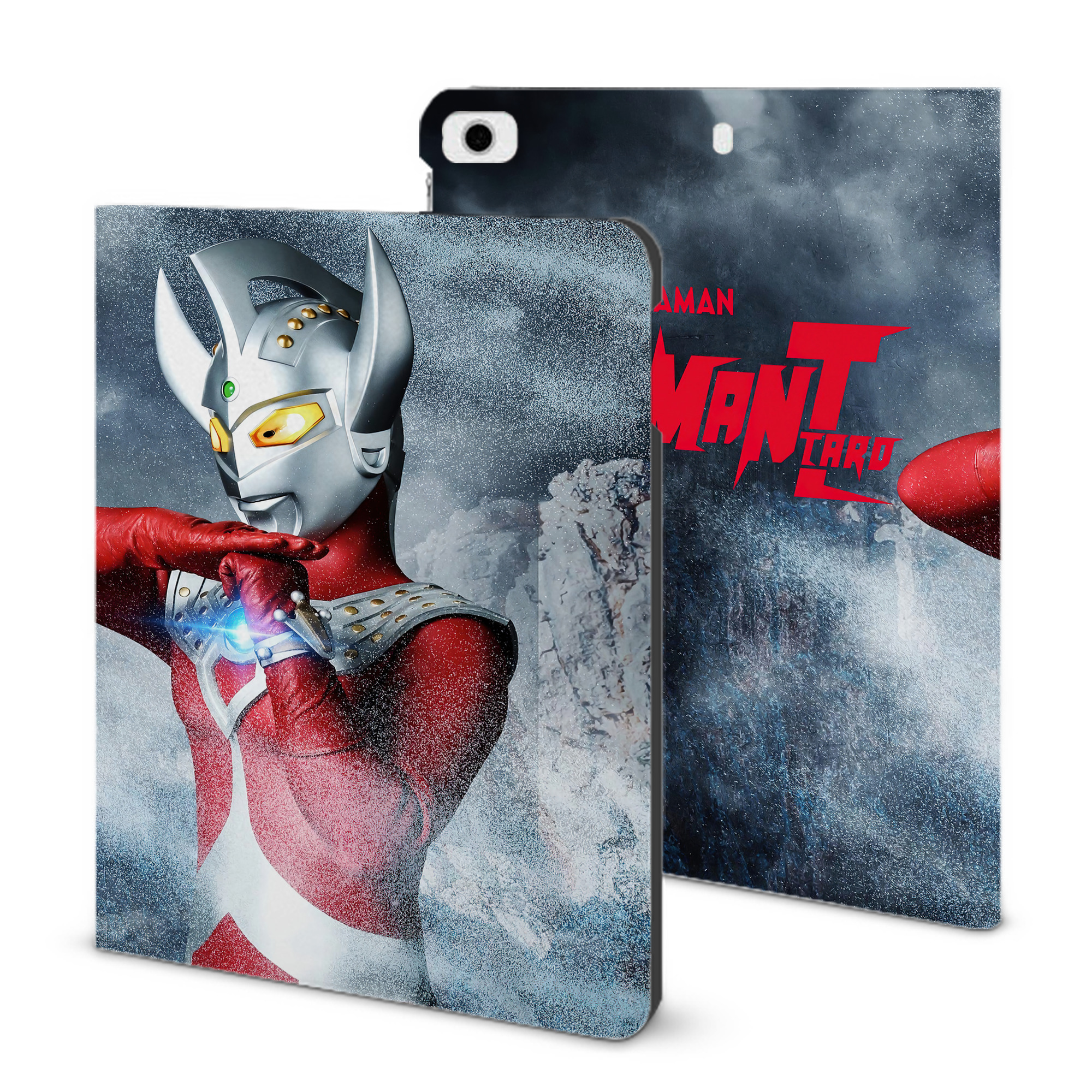 （画像用） ウルトラマン Ultraman IPad ケース ブック型 PUレザー TPU 耐衝撃 軽量 薄型 ペン収納なし 全面保護 IPad 各モデル対応